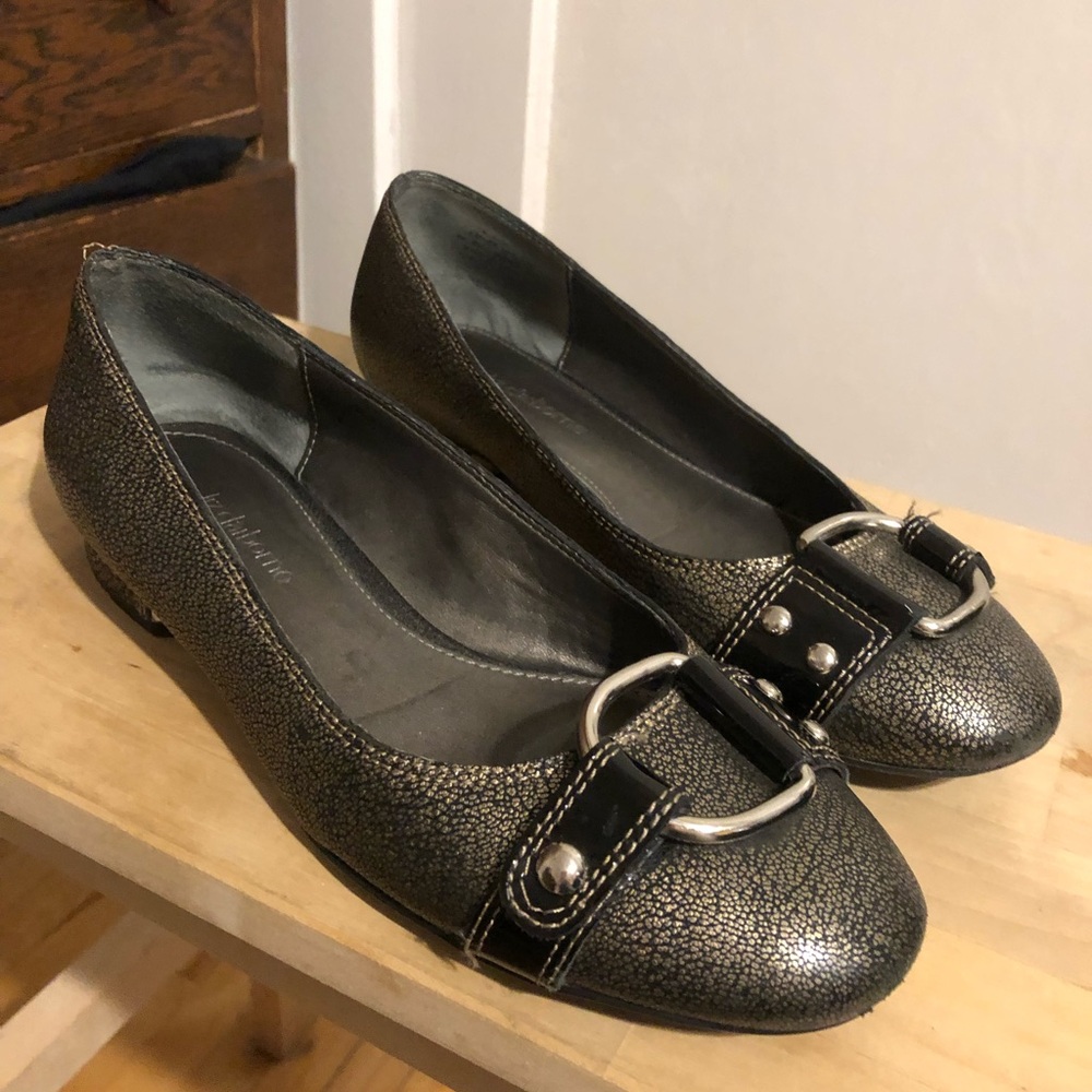 Liz Claiborne Black and Silver Textured Flats